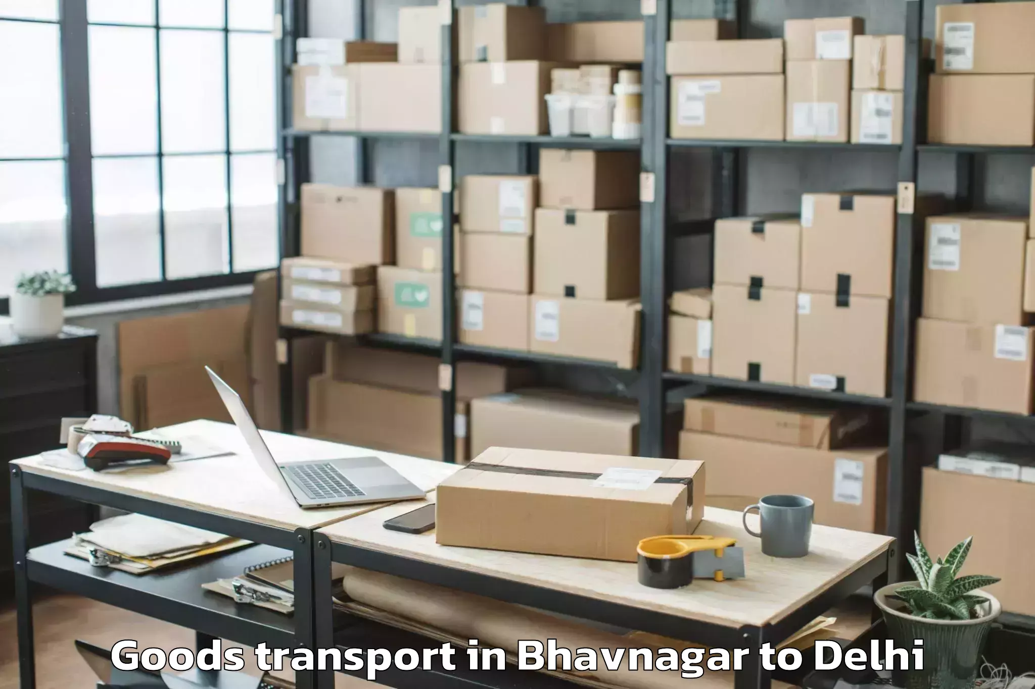 Easy Bhavnagar to D Mall Pitampura Goods Transport Booking